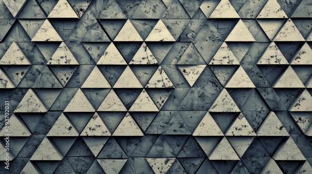 Fototapeta premium A wall made of triangles in a gray color