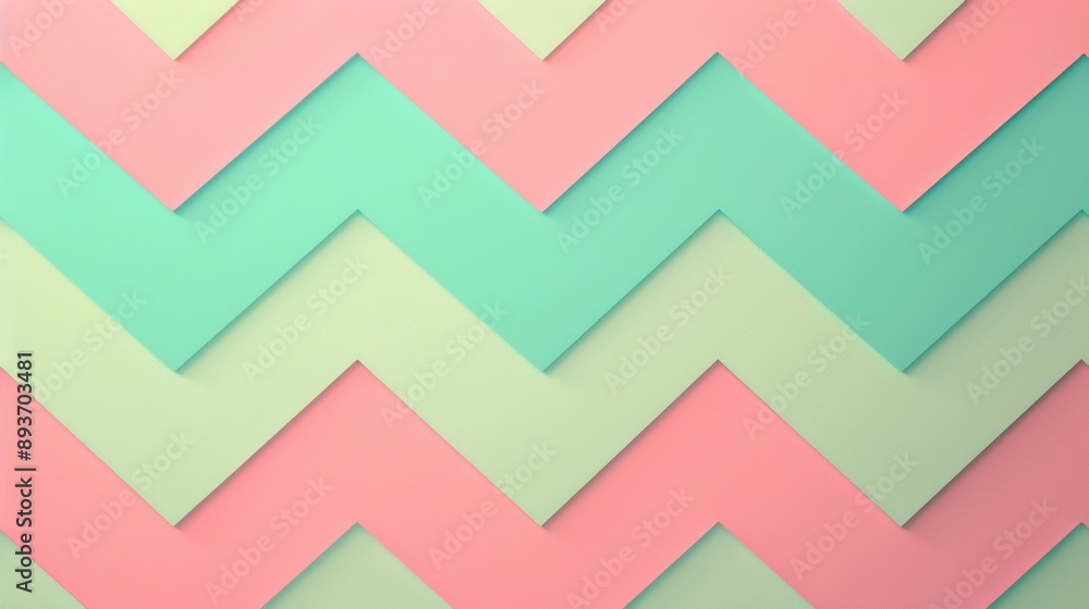 A colorful chevron pattern with pink, green, and blue stripes A colorful chevron pattern with pink, green, and blue stripes