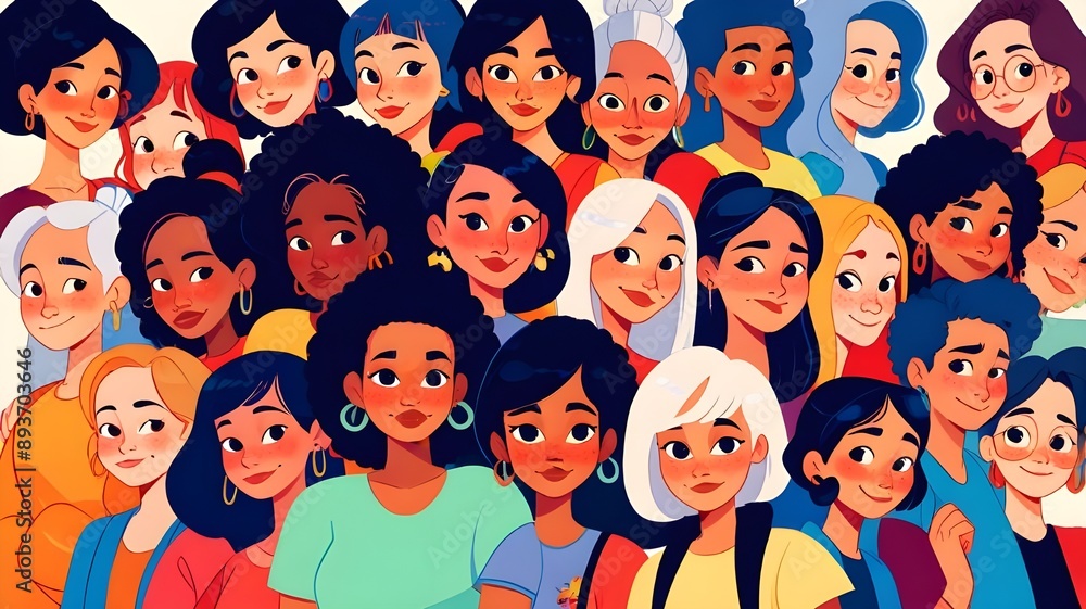 concept art illustration of group in the world of different nationals. concept art illustration of group in the world of different nationals.