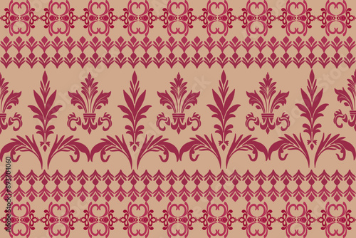 Reddish brown Native American  pattern design for background or wallpaper and clothing .