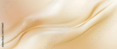 Smooth beige wavy gradient background. Soft silky ecru liquid wallpaper. Warm color splash texture for banner, flyer, presentation, graphic design, leaflet. Abstract blur wavy backdrop cover. Vector