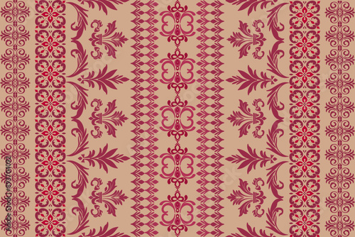 Reddish brown Native American  pattern design for background or wallpaper and clothing .
