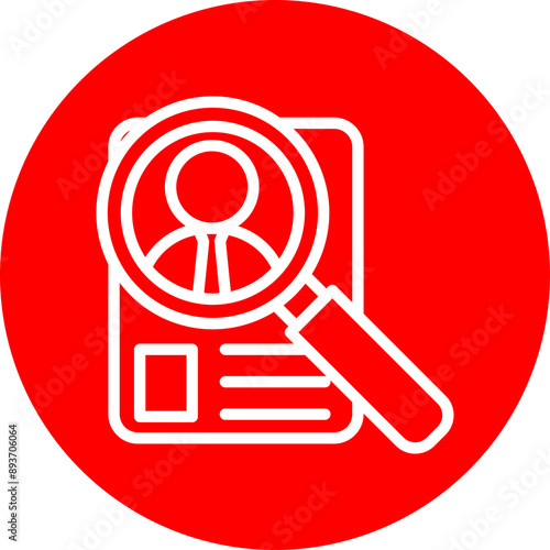 User Research Vector Line White Circle Red