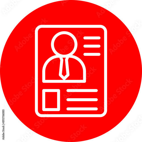 User Persona Vector Line White Circle Red