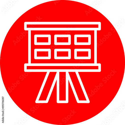 Storyboard Vector Line White Circle Red