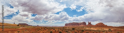 desert mesa landscape with afternoon clouds photo