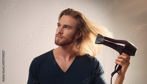Wallpaper Mural man drying his hair Torontodigital.ca