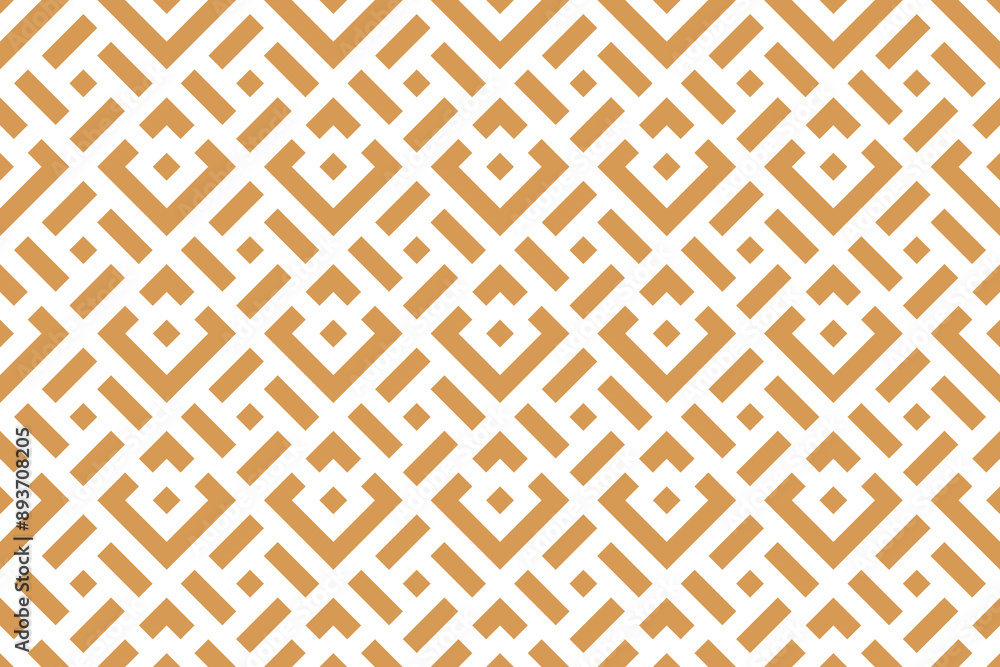 Abstract geometric pattern. A seamless vector background. White and golden ornament. Graphic modern pattern. Simple lattice graphic design
