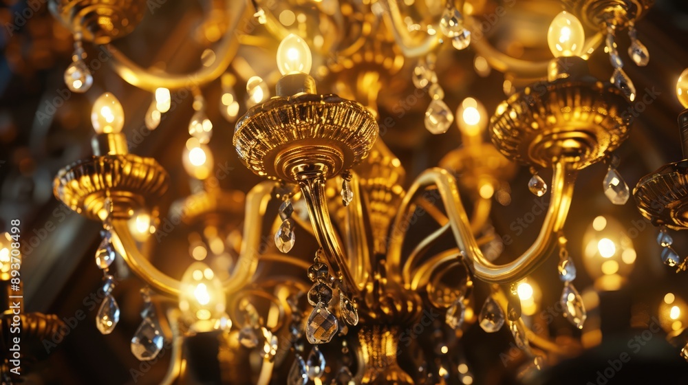 The antique structure's gold chandelier The antique structure's gold chandelier