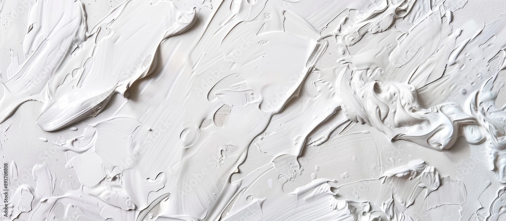 White acrylic paints create a textured background in the copy space image. White acrylic paints create a textured background in the copy space image.
