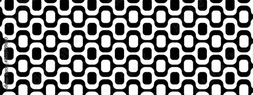 Ipanema promenade texture. Famous beach sidewalk in Rio de Janeiro. Brasilian symbol. Repeating black and white pattern with optical illusion in Portuguese pavement style. Vector graphic illustration.
