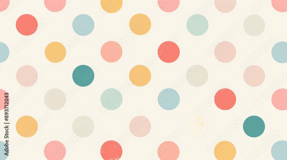 A colorful pattern of polka dots on a white background A colorful pattern of polka dots on a white background