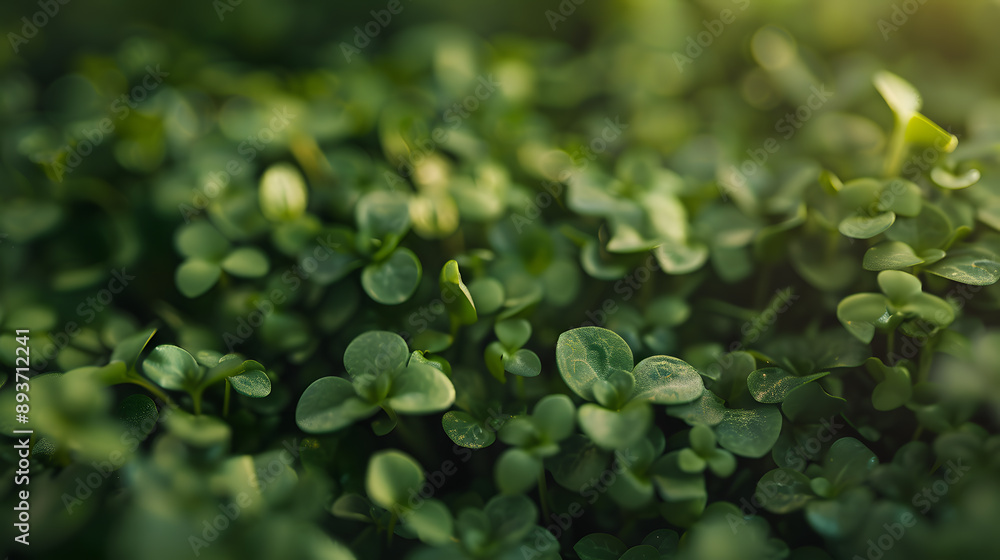 Close up of deep green sprout plants farming , green leaves with cute leaf petals Close up of deep green sprout plants farming , green leaves with cute leaf petals