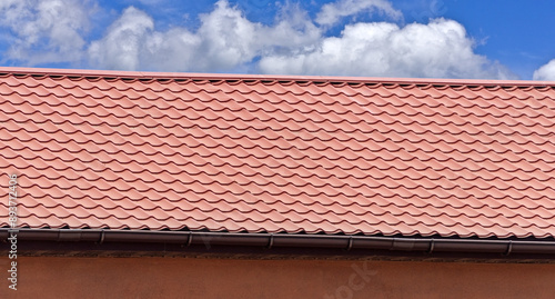 Red metal tile building