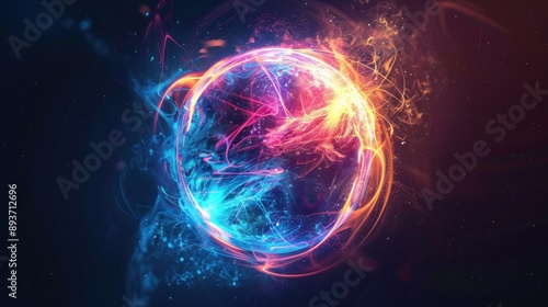 Abstract Sphere with Vibrant Colors © LOVE TO ALLAH