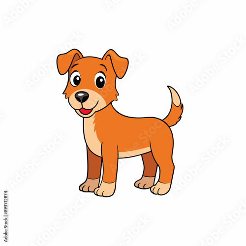 A vector illustration of a cute, playful dog with detailed features, perfect for pet-related designs and products. photo