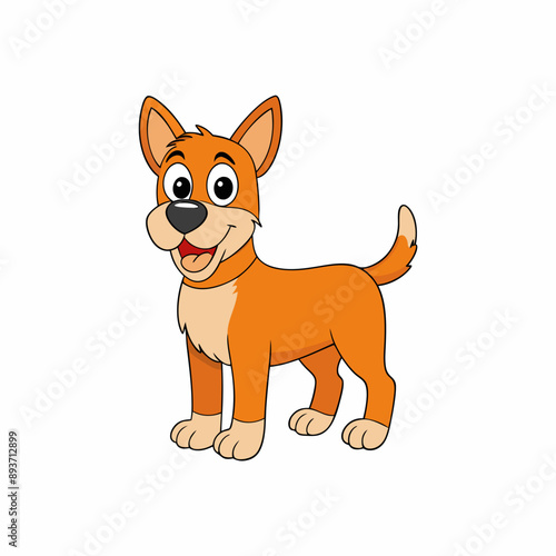 A vector illustration of a cute, playful dog with detailed features, perfect for pet-related designs and products.