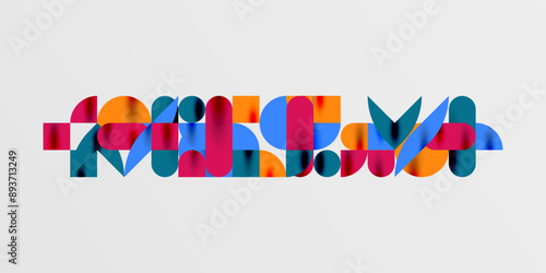 Circles, semi circles, squares and round shapes mosaic techno art. Vector Illustration For Wallpaper, Banner, Background, Card, Book Illustration, landing page