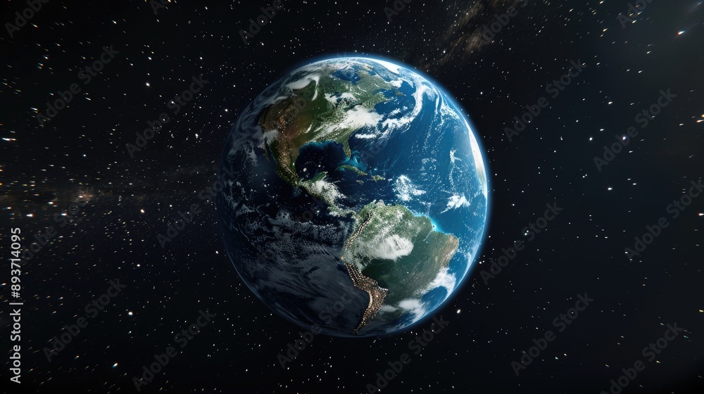 Planet earth with realistic geography surface and orbital 3D cloud atmosphere. Planet earth with realistic geography surface and orbital 3D cloud atmosphere.