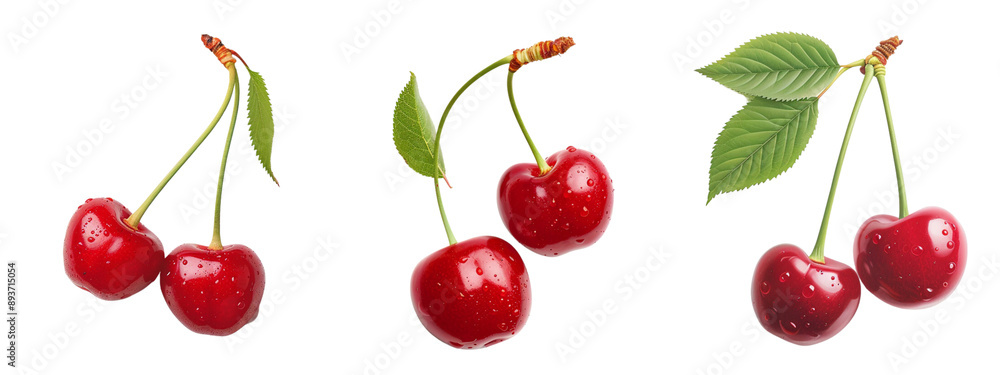 red cherries isolated on white background red cherries isolated on white background