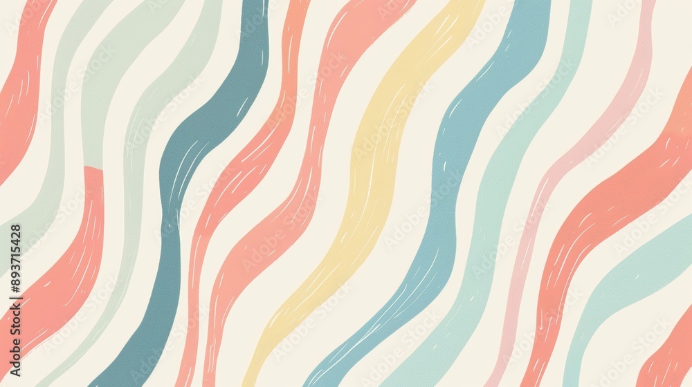 A colorful, wavy line drawing with a blue stripe A colorful, wavy line drawing with a blue stripe