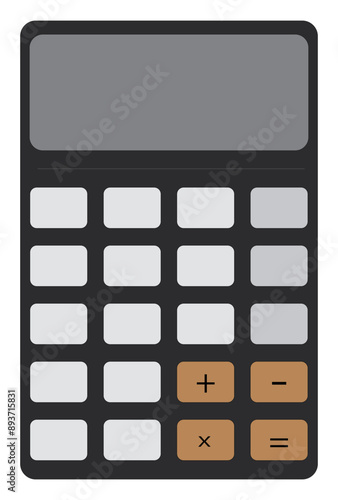 Basic calculator vector image, calculator PNG image, black calculator design image	