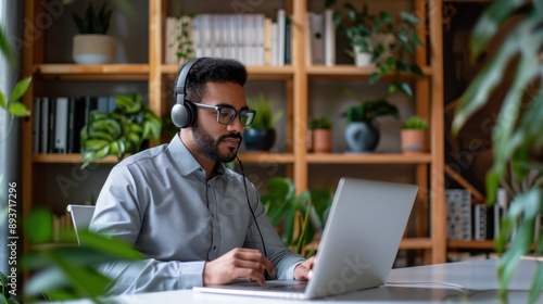 The man using a laptop