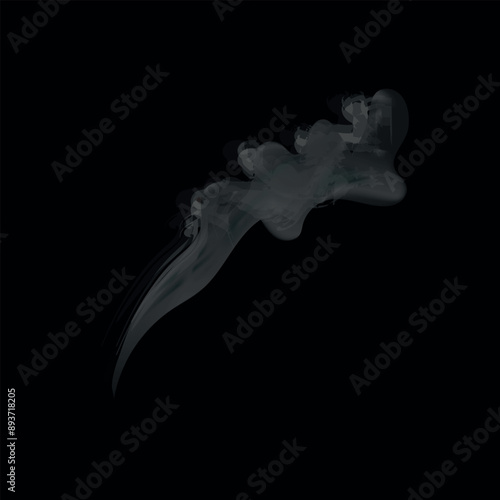 White cigarette smoke waves. White hot steam over cup for dark and transparent background. Set of fume on food, tea and coffee. Magic vapor, mist, cloud, gas or fog vector illustration. Hazy fragrance