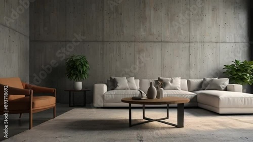 modern living room interior with furniture