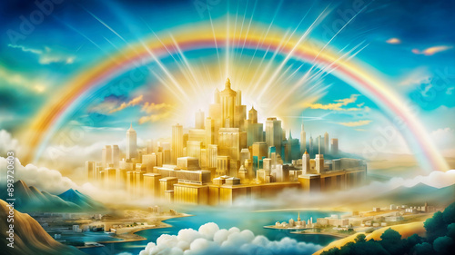 Illustration of the bride of Jesus Christ the New Jerusalem the Heavenly Canaan the New Earth Gods promise to his people