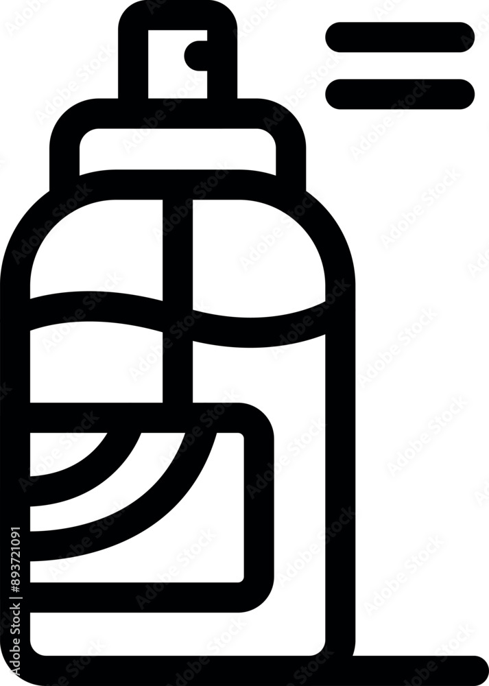 Simple line icon of a perfume bottle spraying a fine mist of fragrance Simple line icon of a perfume bottle spraying a fine mist of fragrance