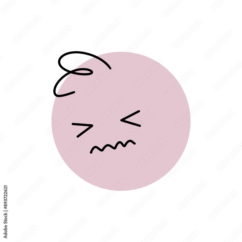 Сolorful tired sad character. Round abstract comic face with emotion. Crayon drawing style. Cartoon style. Flat design. Hand drawn trendy Vector illustration. Сolorful tired sad character. Round abstract comic face with emotion. Crayon drawing style. Cartoon style. Flat design. Hand drawn trendy Vector illustration.