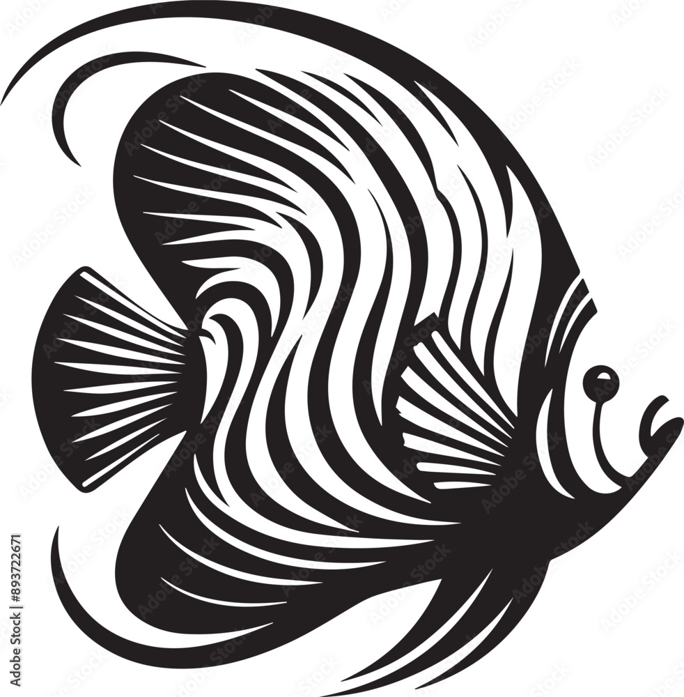 Butterfly fish vector icon isolated on a white background. Butterfly fish logo illustration.