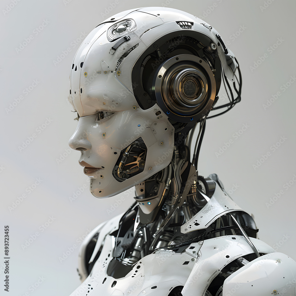 Highly realistic lifelike robot with intricate details and expressive human-like features in a futuristic setting. Highly realistic lifelike robot with intricate details and expressive human-like features in a futuristic setting.