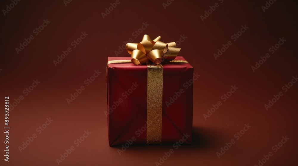Red Gift Box with Golden Ribbon Red Gift Box with Golden Ribbon