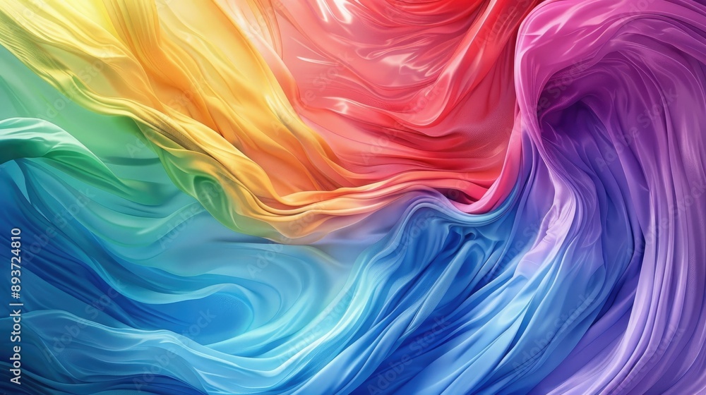 Swirling wave of brush paint ribbons in rainbow hues, creating a fluid and abstract design. Swirling wave of brush paint ribbons in rainbow hues, creating a fluid and abstract design.