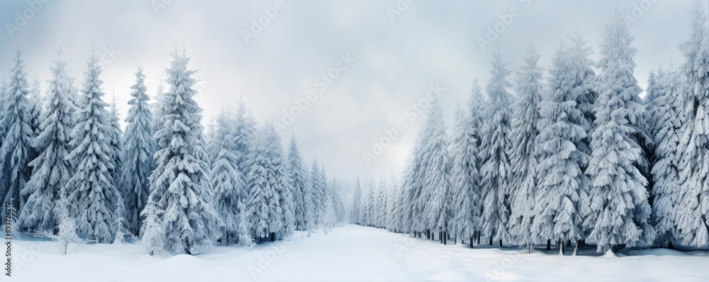 Winter landscape of trees covered with snow. Beautiful winter forest. Winter landscape of trees covered with snow. Beautiful winter forest.