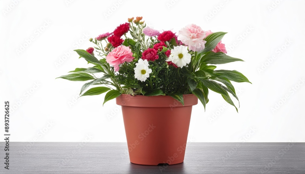 Flower pot on a white background Flower pot on a white background