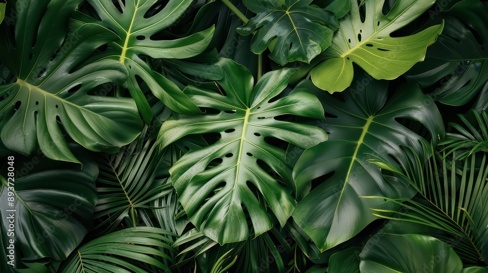 Fototapeta premium A fresh and modern wallpaper with a botanical theme