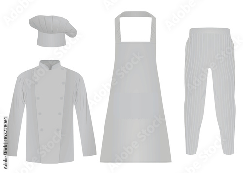 Grey  chef uniform. vector illustration