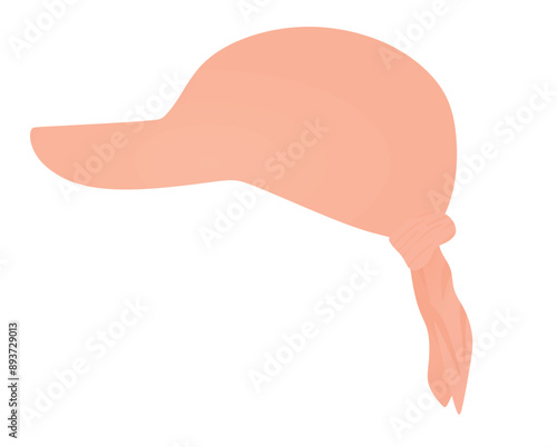 Pink  textile foldable cap. vector illustration