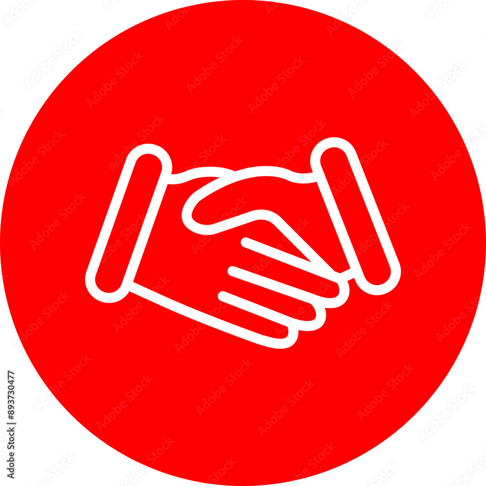 Handshake Vector Line White Circle Red Handshake Vector Line White Circle Red