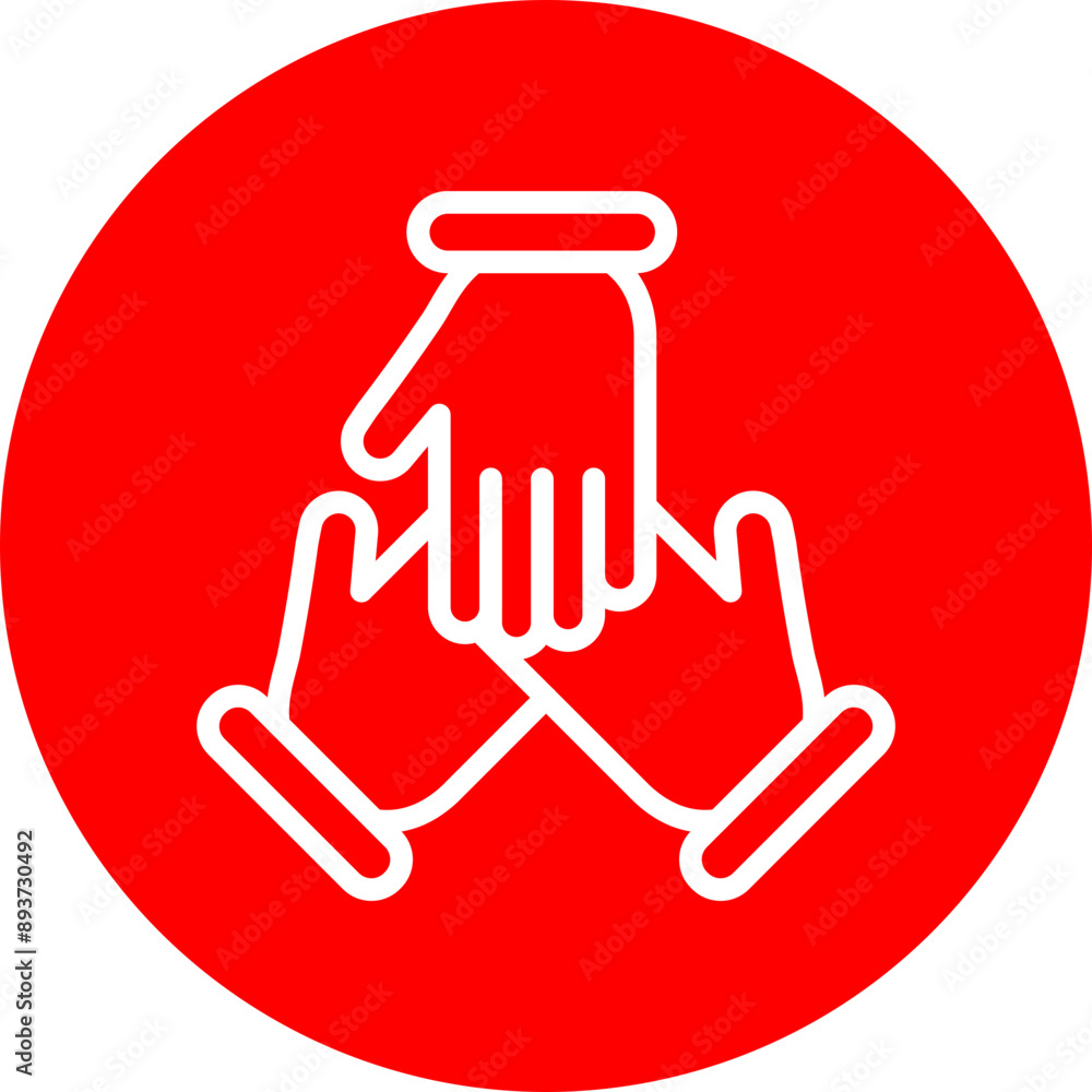 Teamwork Vector Line White Circle Red Teamwork Vector Line White Circle Red