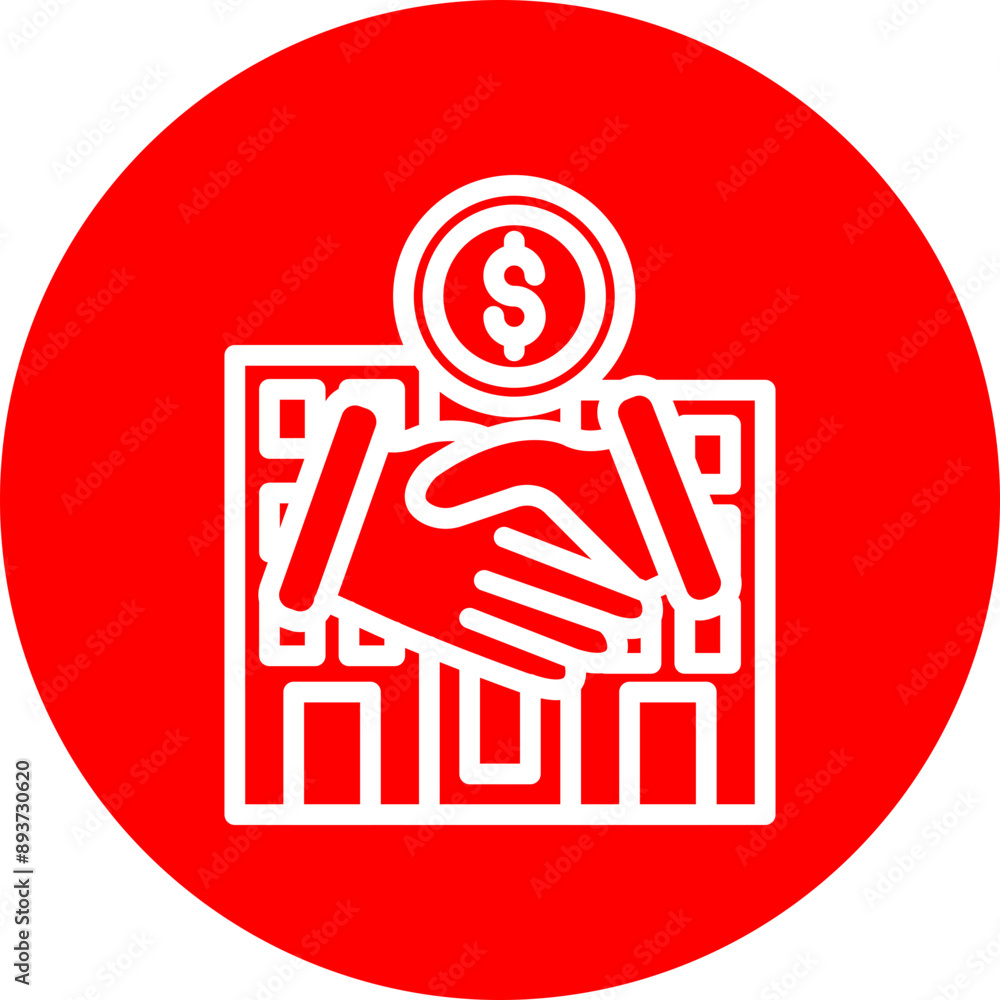 Business Merger Vector Line White Circle Red Business Merger Vector Line White Circle Red