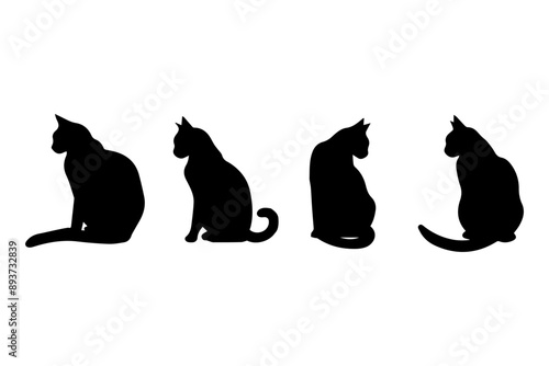 猫のシルエット アイコンセット 1