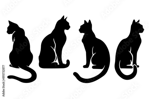 猫のシルエット アイコンセット 2