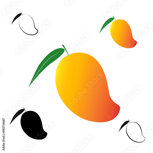Mango pieces vector