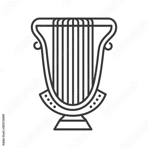 ancient lyre minimalist line art icon logo symbol
