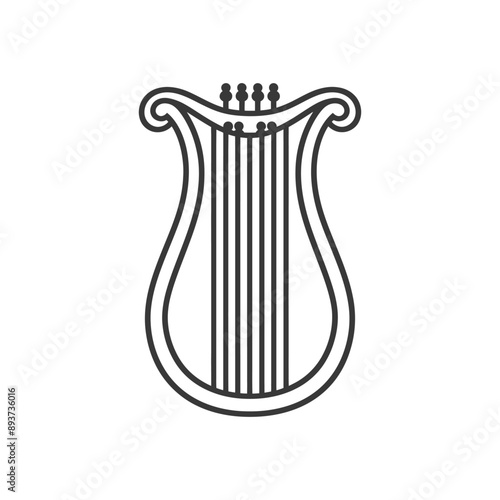 ancient lyre minimalist line art icon logo symbol