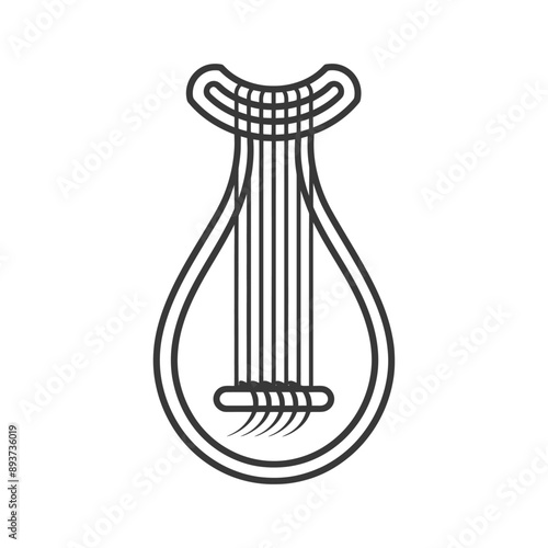 ancient lyre minimalist line art icon logo symbol